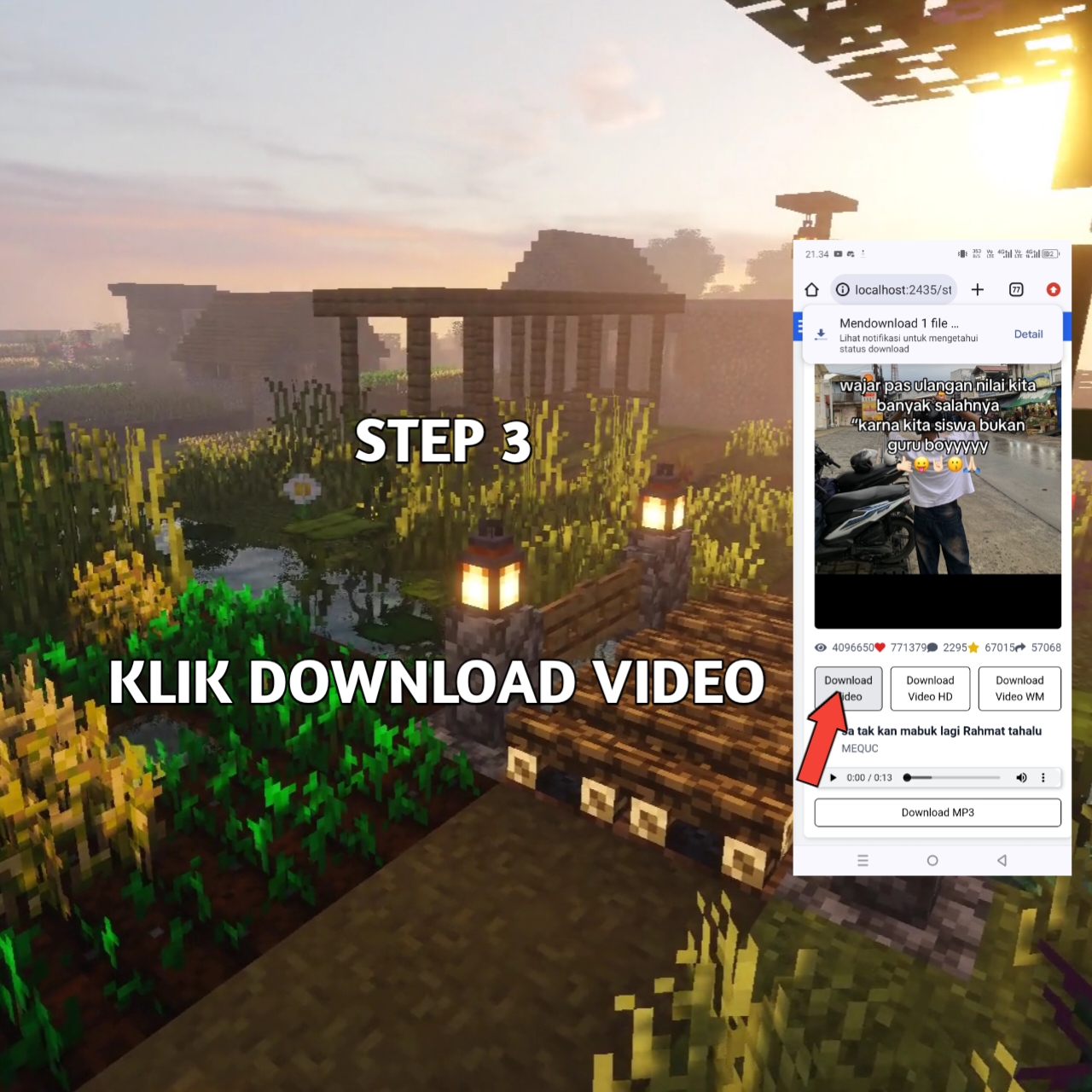 Step 3: Click the download button
